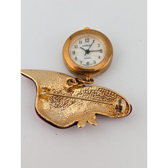 Breeze ETC Co. Red Hat Society Watch Gemed Red Enamel Pin- New Battery - Picture 4 of 5